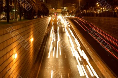 moving traffic at night