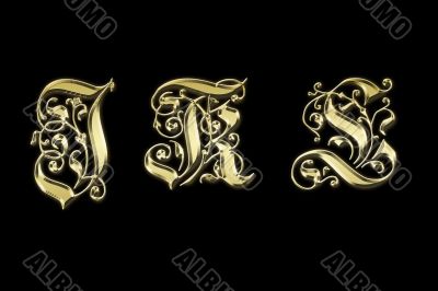 Gold letters J,K,L