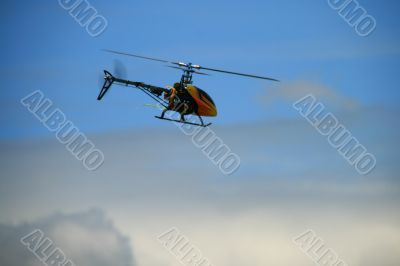 toy helicopter in flight