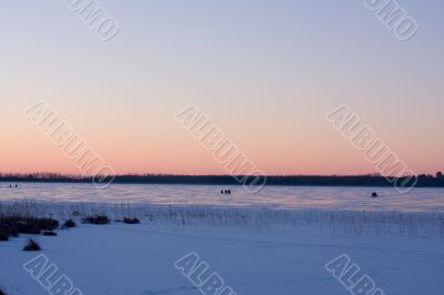 On the winter lake
