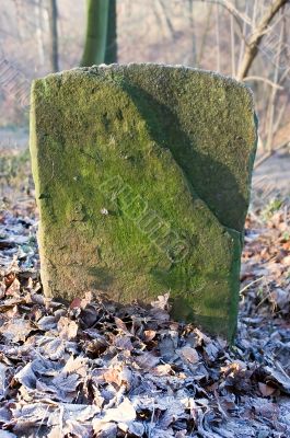 The old chopped off stone plate.