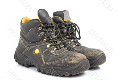 Pair of old work boots