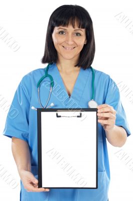 Lady doctor whit clipboard