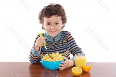 Child eating breakfast