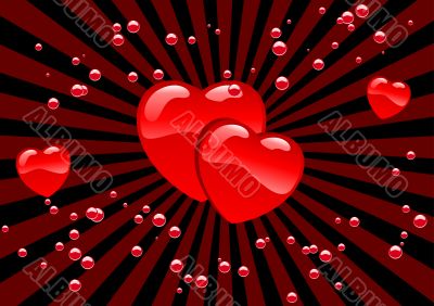 Hearts and bubbles