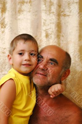 senior man with a grandson