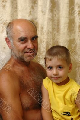 senior man with a grandson