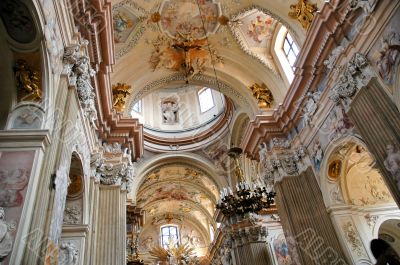 interior of roman catholic cathedral church