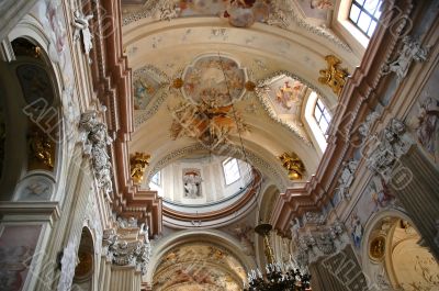 interior of roman catholic cathedral church