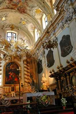 interior of roman catholic cathedral church