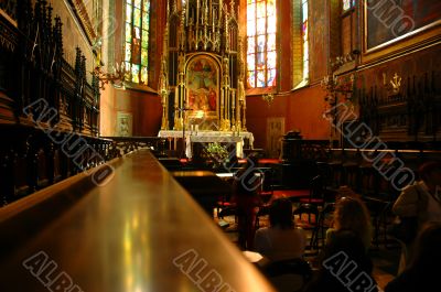 interior of roman catholic cathedral church