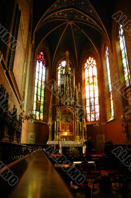 interior of roman catholic cathedral church
