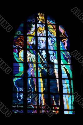 multi colored stained glass window