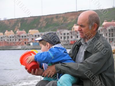 senior man with a grandson