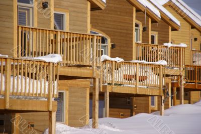 Townhouses after heavy snowstorm