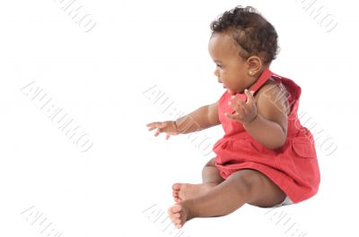 Adorable baby crawling