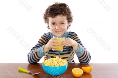 Child eating breakfast