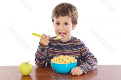 Child eating breakfast
