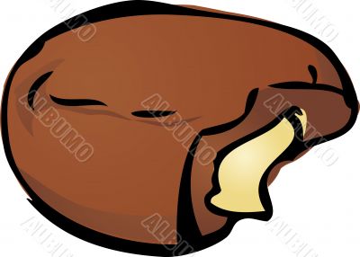 Cream filled chocolate donut