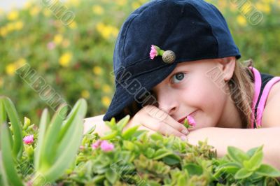 happy little girl with hat