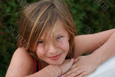 happy little girl with hat