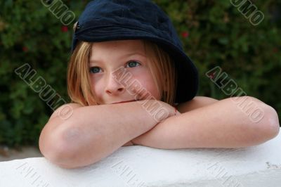 happy little girl with hat