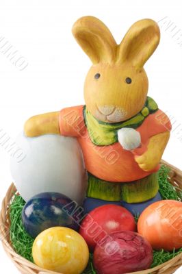 Basket with easter eggs