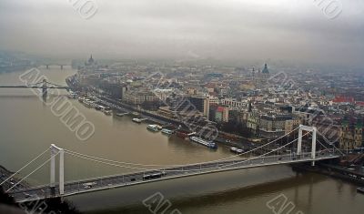 View from above at the town