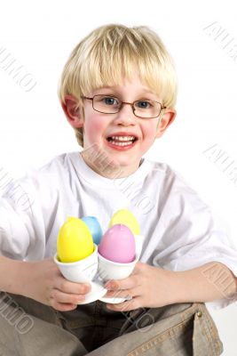 playing with easter eggs