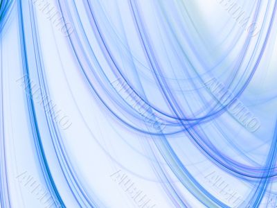 Curving Threads, Blue Abstract Background