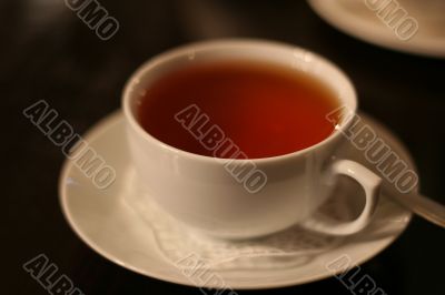 cup of tea on table in cafe
