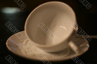 cup on table in cafe