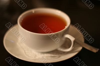 cup of tea on table in cafe