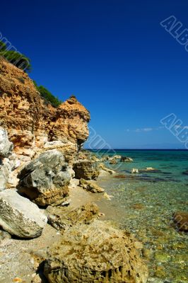 coast with rocks