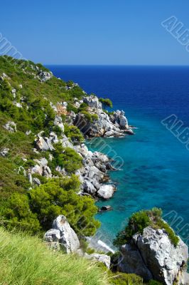 coast with rocks