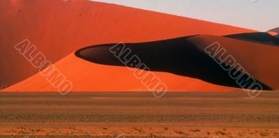 Giant sand dunes in desert