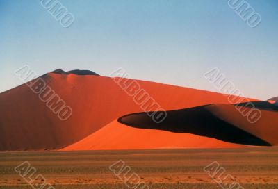 Giant sand dunes in desert