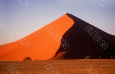 Giant sand dunes in desert