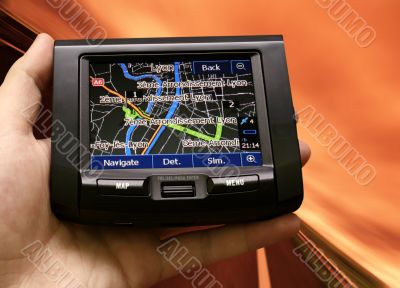 gps in a man hand