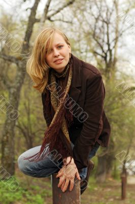 Beautiful girl sitting