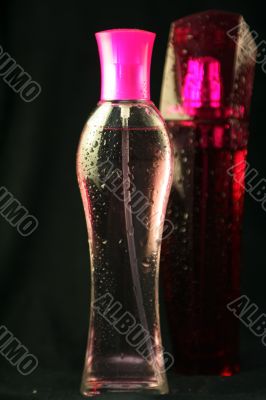 Pink perfume vials