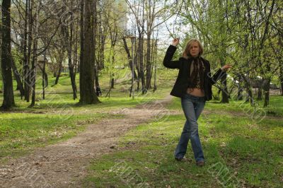 Beautiful girl walking