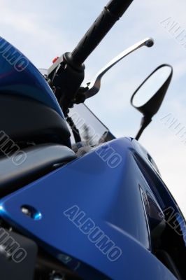 handle bar of motorcycle bottom view.