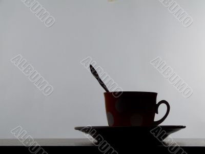 Silhouette of tea cup