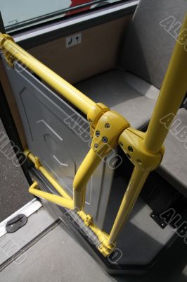 Bus handrail.