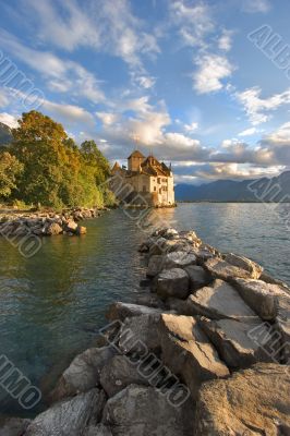 Stone breakwater.