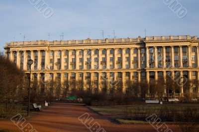 In front of the house