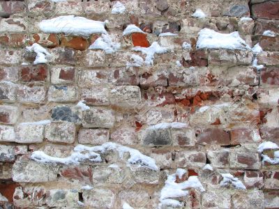 frozen brick wall
