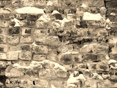 frozen brick wall
