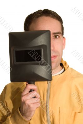 Welder with his Mask
